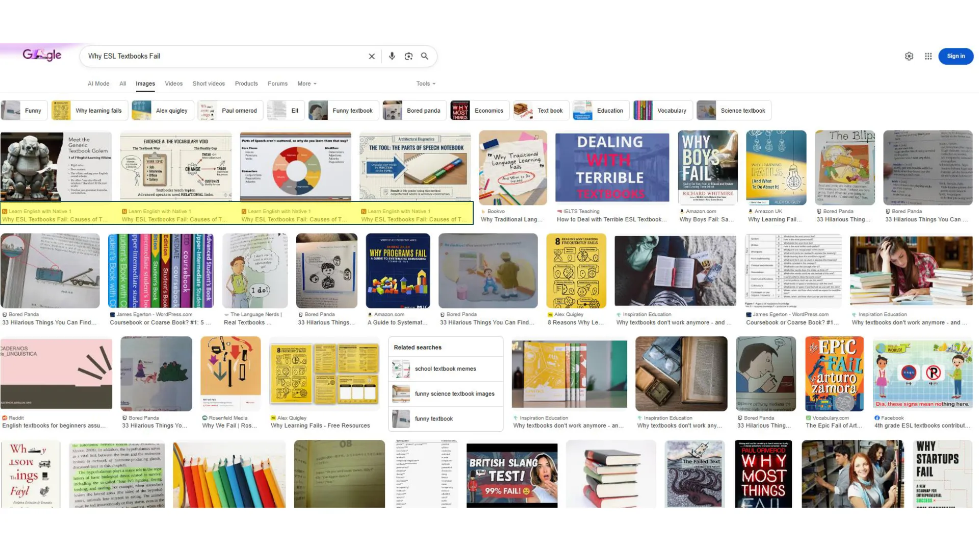 Why ESL Textbooks Fail: ContentOps visual search dominance