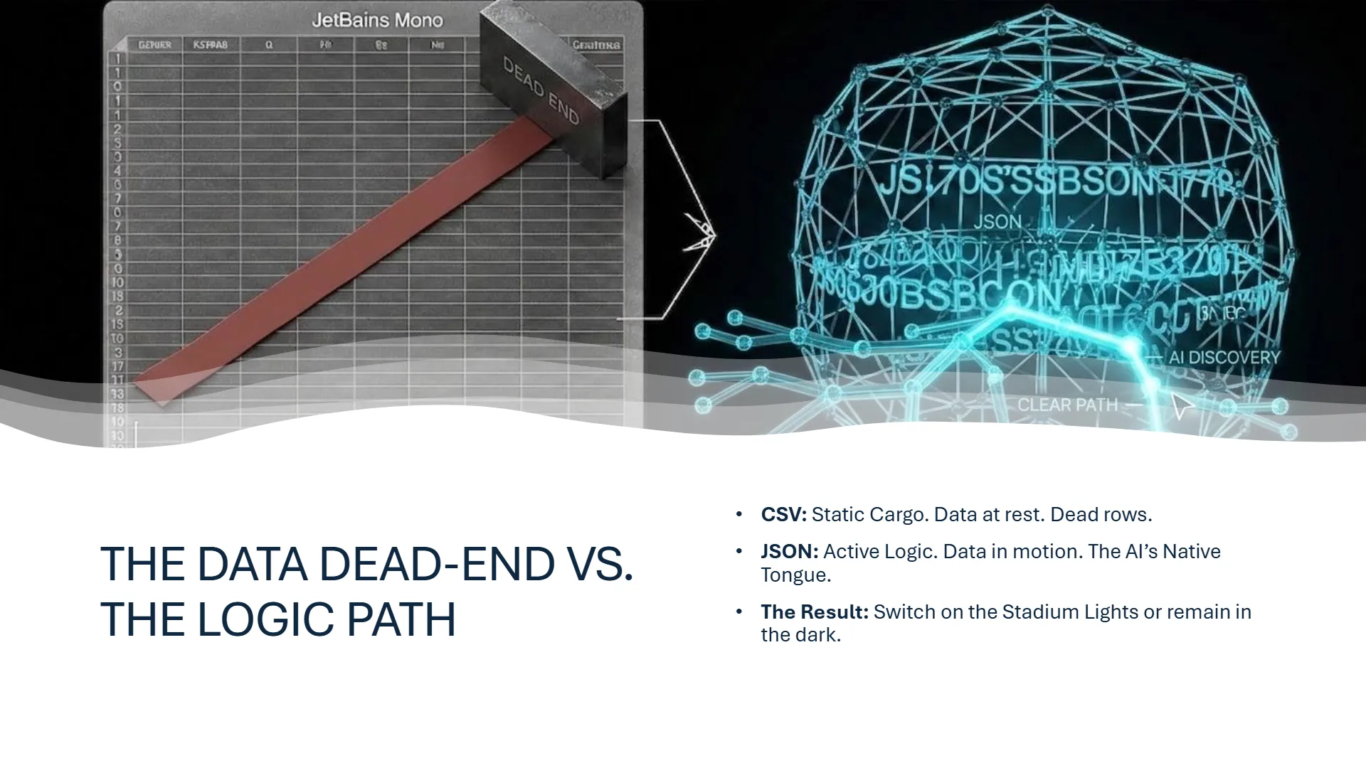 Didactic Alt-Text: Presentation deck cover slide explaining the Topical Map for Semantic SEO as the core brain for content operations and deterministic AI context.