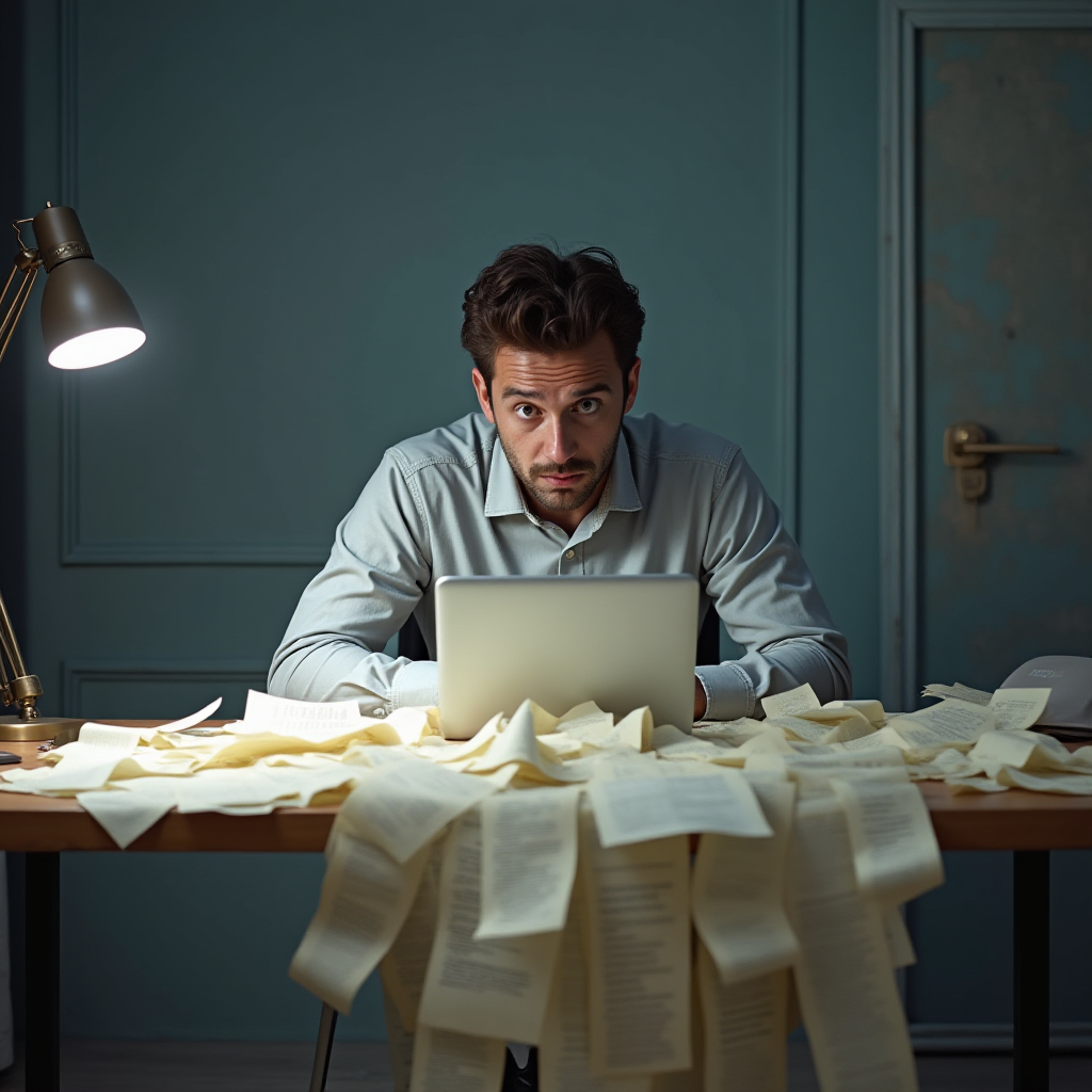 Didactic Alt-Text: A diagnostic rendering depicting an operator trapped in an endless loop of checklist compliance, highlighting the agony of the Green Light Gaslighter and the symptomless death of search visibility.